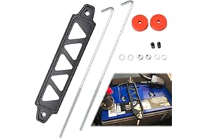 WAZZH Aluminum Alloy Battery Tie Down Bracket, Hold Down Bracket Holder,Car Accessories,Battery Hold Down Sets,10 inch.