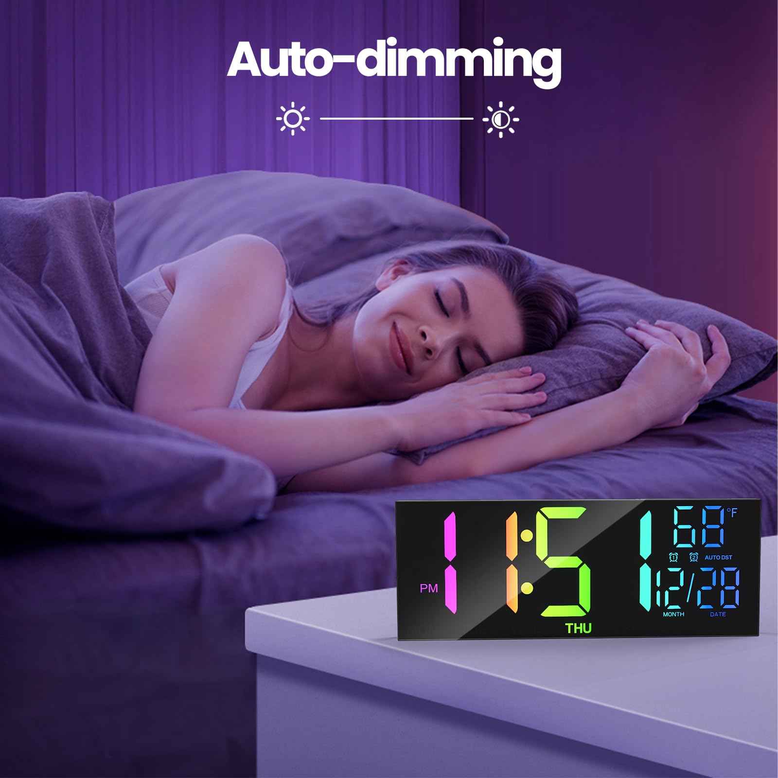 Mua Digital Wall Clock Large Display, 13