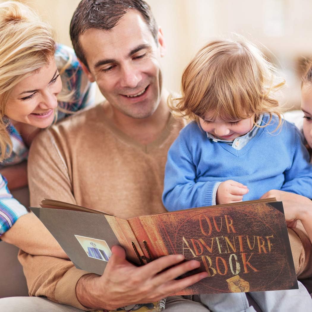 Our Adventure Book, Photo Album Scrapbook, Handmade DIY Photo Book, Family Scrapbook, Wedding Memory Book, Birthday Guest Book, Travel Scrapbook for Christmas, Anniversary, Travelling, Baby Shower