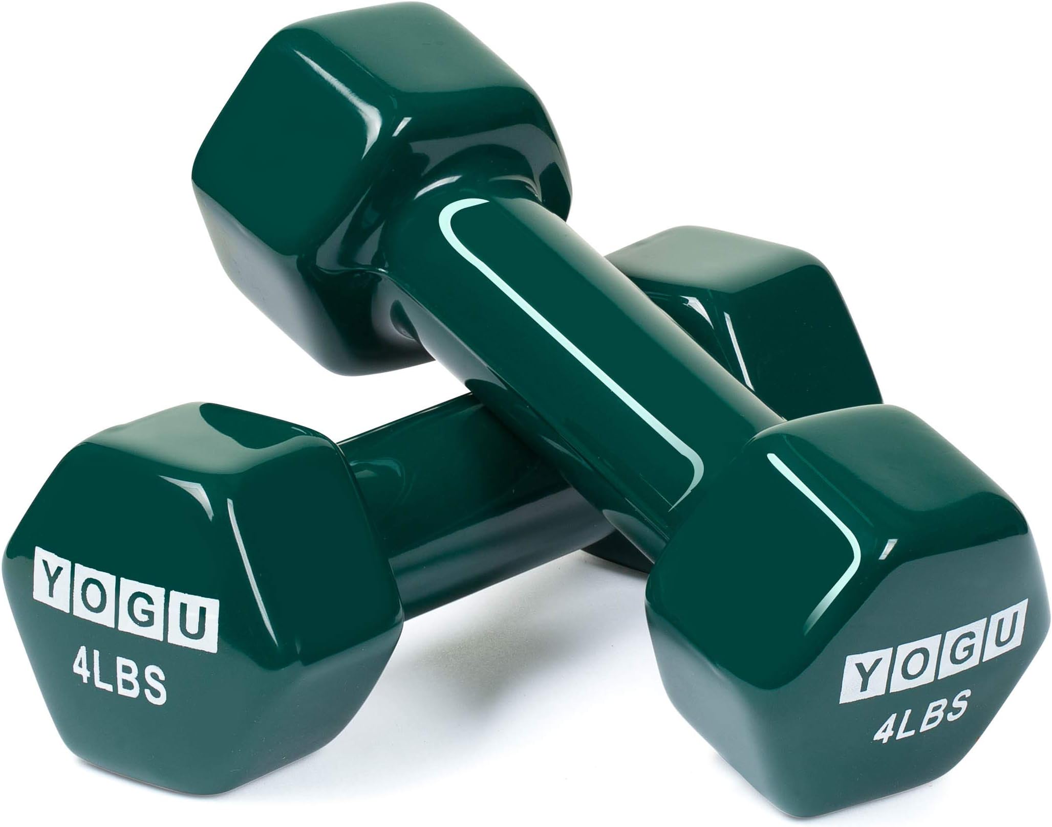 YOGU Neoprene or Vinyl Dumbbells Anti-Roll Hexagonal Dumb Bell Weights Compact and Color-Coded Non-Slip Grip for Men and Women Toning Cardio and Yoga Exercise Fitness Workout Dumbbell - Set of 2