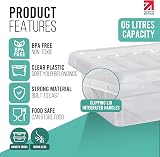 Klass Home Collection 4 x 6 Litre Clear Plastic Storage Boxes with Lids Set of 4 view 2