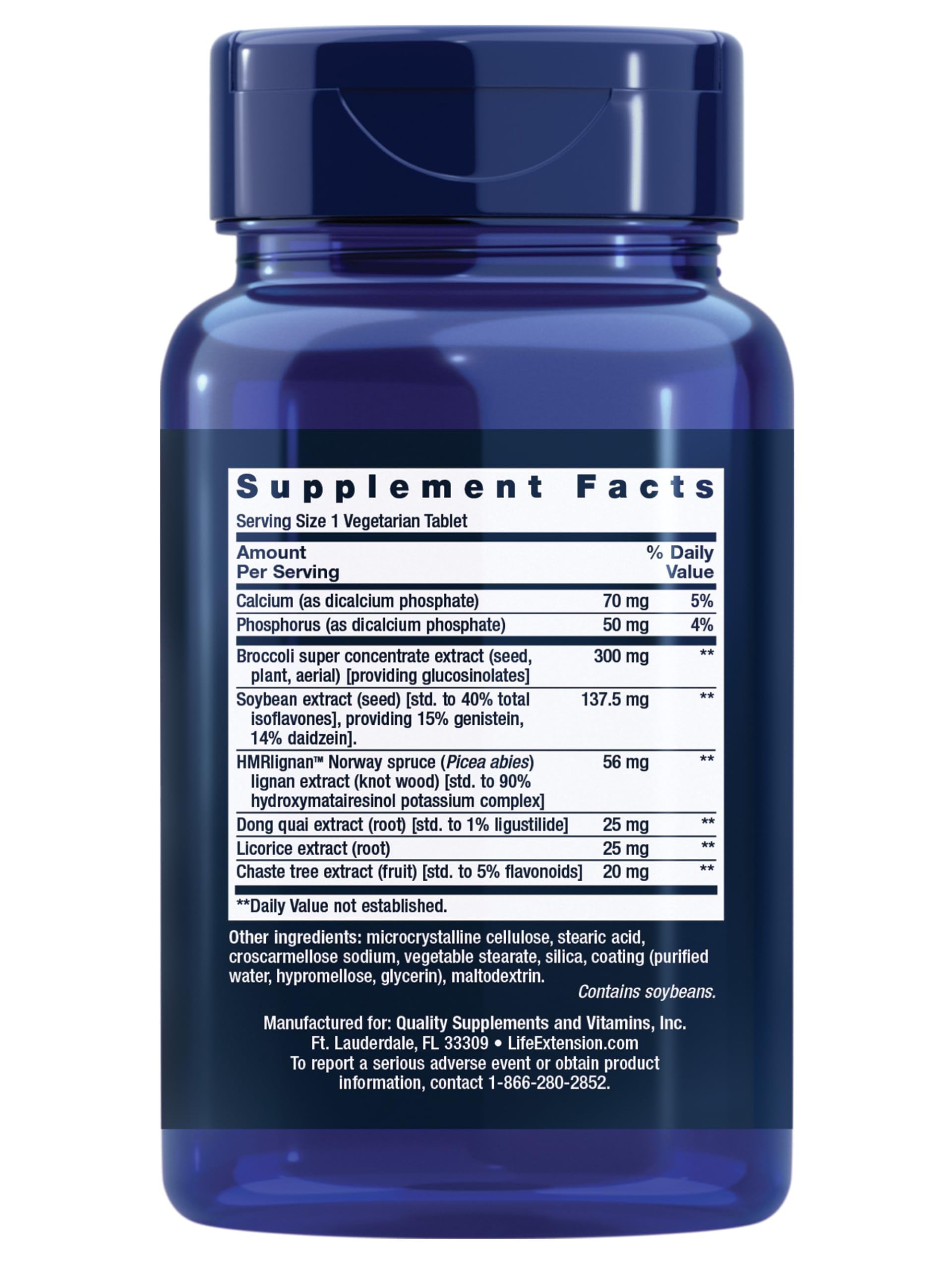 Life Extension Estrogen for Women, Helps Relieve hot Flashes and Night Sweats, Soy isoflavones, Norway Spruce Extract, chasteberry, Hormone-Free, Gluten Free, Non-GMO, Vegetarian, 30 Tablet