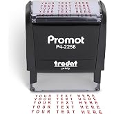Promot Self-Inking Personalized Stamp - 5-Lines of Custom Text (Medium) | Crisp &amp; Consistent Impressions, Thousands of Clear Stampings, Built-In Self-Inking Mechanism, Replaceable Ink Pad