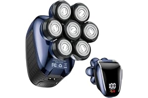 Wyklaus Head Shavers for Bald Men: 5-in-1 Electric Razor - Waterproof Wet Dry Shaving - Professional Grooming Kit for Balder - Rechargeable Head Shavers for Face/Beard Use (Dark Blue)