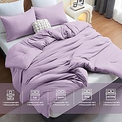 CozyLux Lavender Purple Comforter Set King Size, 3