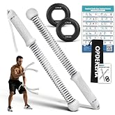 Weighted Ropeless Battle Rope for Home Gym, with Grip Strengthener &amp; Poster | Portable Cordless Battle Rope with Storage Bag for HIIT, Strength, High Calorie Burn &amp; Quiet Cardio Training Men &amp; Women(2PC)