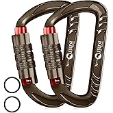 Rhino Produxs 12kN (2697 lbs) Heavy Duty Carabiner Clips, for Securing Pets, Outdoor, Camping, Hiking, Hammock, Dog Leash Harness, Keychains