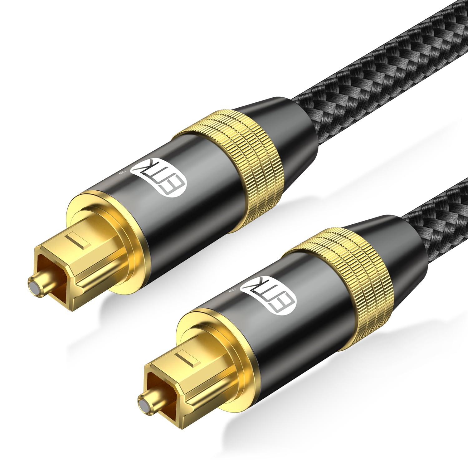 EMK Digital Optical Audio Cable Toslink Cables TOSLINK to SPDIF Male to Male Fiber Optic 24k Gold-Plated Optical Cable for Soundbar to TV, Amplifier, DVD, Speaker (1.5m)