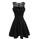 Heloise Women's A-Line Sleeveless Pleated Little Black Cocktail Party Dress (XXL, Black)