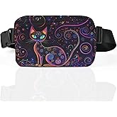 Cat Fanny Pack for Women Casual Belt Bag Waterproof Purse Lightweight Waist Bags with Adjustable Straps Wallet Travel Presents Workout