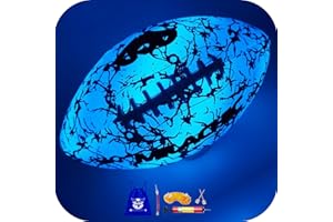 MILACHIC Glow in The Dark Football Holographic Blue Glowing Football Ball