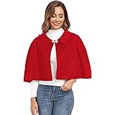 TONGFANTFL Women Capelet Shawl Short Cloak Cape Warm Poncho Fall Winter Soft Shawl Cover Up