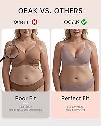 OEAK Womens Deep V Bras Wireless Comfortable Bra