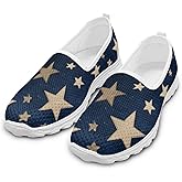HERCHA Star Lightweight Comfortable Walking Shoes Women No Laces Slip On Flat Women Summer Shoes for Work Office Casual Trendy Beach Vacation Mesh Breathable Loafer 2025