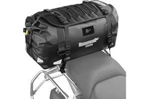 Rhinowalk Motorcycle Saddle Bag 40L – Waterproof Rear Seat Tail Bag with Expansion Panel, MOLLE System & Backpack Carry