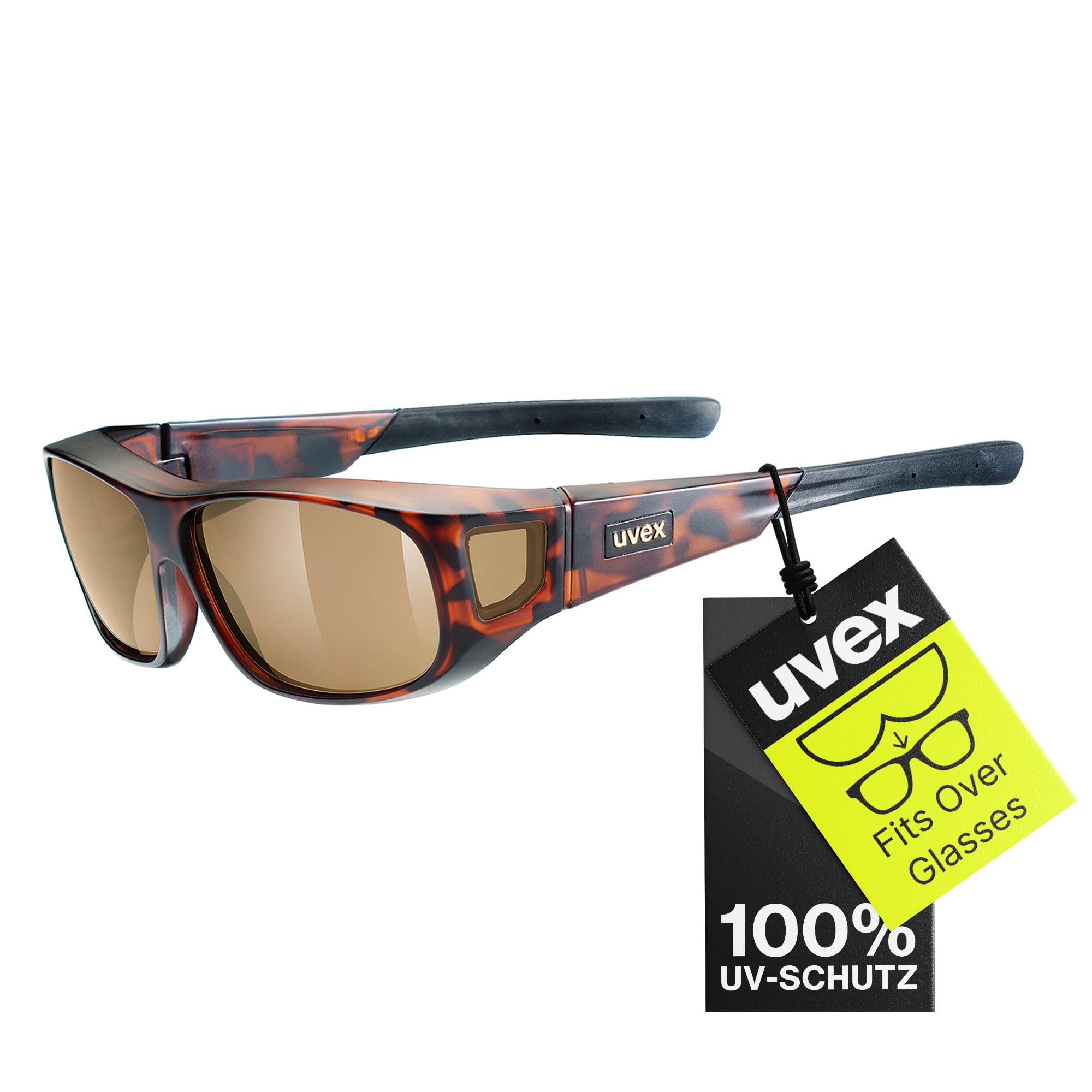 uvex Ultra Spec m - Sports Sunglasses for Men and Women - Mirrored Lenses - Suitable for Spectacle Wearers - Havanna/Brown - One Size