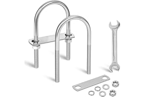 SRZTXU 2 Sets M10 U-Bolts,u-Bolts 3" (78mm) Wide,304 Stainless Steel u-Bolts,with Nuts,Bolt Plate and washers (2, M10 x 78mm 
