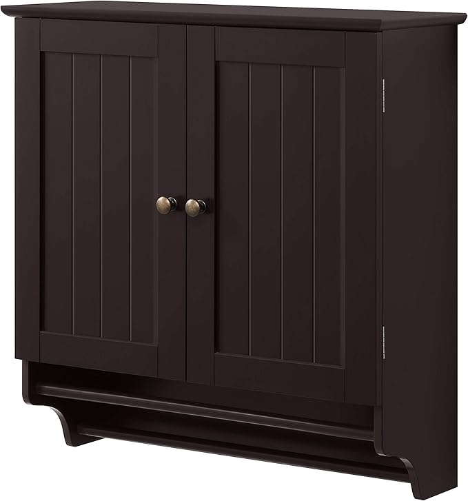 Amazon Com Go2buy Wall Mounted Medicine Cabinet Kitchen Bathroom Wooden Hanging Storage Organizer Espresso Furniture Decor