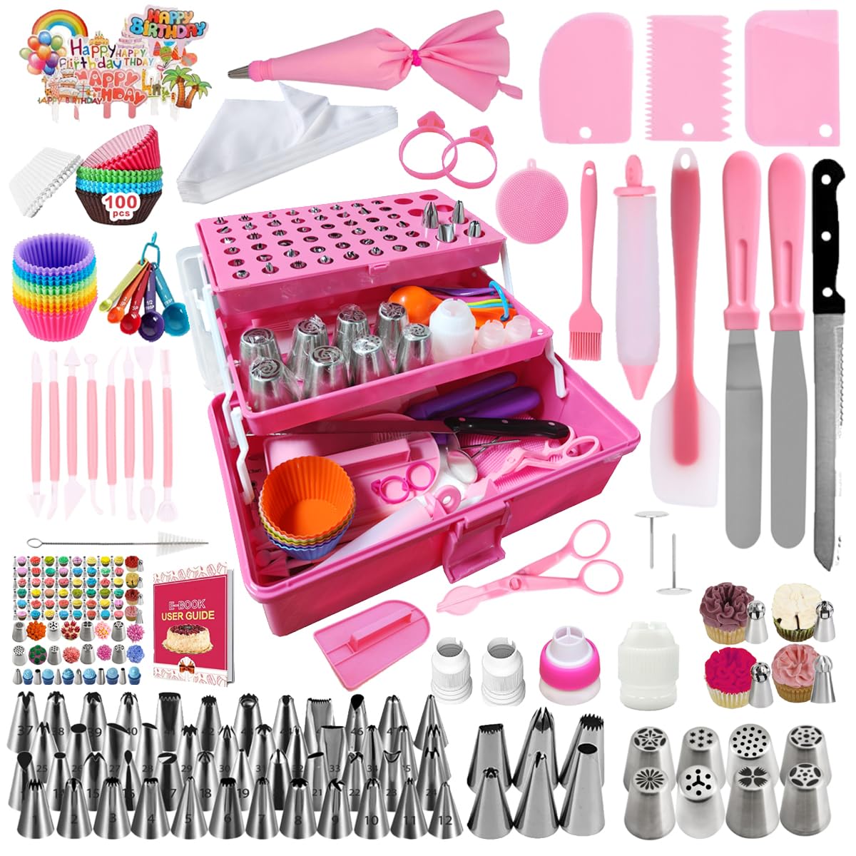 Photo 1 of ARNISION 359PCs Cake Decorating Baking Supplies Kit, Baking Set with 66 Piping Tips, Icing Bags and Tips Set for Beginners,Baking Tools,Cupcake Decorating Kit