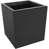 Tierra Verde Self-Watering Planter, Citadel Horizon, 13.5"x14", Black | Indoor &amp; Outdoor Planting Container for Plants and Flowers, Gardening Accessory
