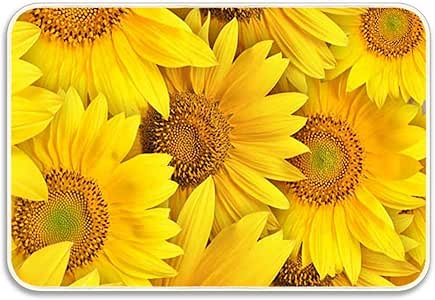 Fenrris65 Alfombra de girasol amarilla para interiores y exteriores