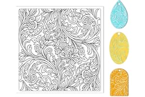 1Pc Silicone Clay Texture Mat, Floral Printed Clay Modeling Pattern Pad, Pottery Jewelry Making Kit DIY Crafts Tools, Handmad