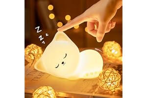 OPDOS Night Light for Kids, 16 Colors Cat Lamp with Dimmable Baby Night Light, Rechargeable Silicone Nightlight, Kawaii Room 