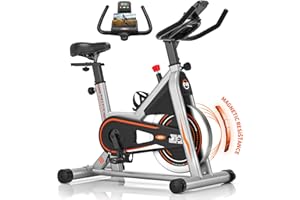 Exercise Bike, DMASUN Classic Brake Pad Stationary Bike for Home with 330 LBS Capacity, Indoor Bike with Comfortable Seat Cushion, Digital Display with Tablet Holder