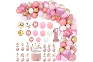 BXGH My Fairy First Birthday Decorations Set,My Fairy Birthday Decorations, Fairy Happy Birthday Cake Topper for Baby Shower Wedding., Rose Gold, Gold, Pink, White
