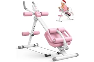 EPHESPORT Multifunctional Ab Machine, Crunch & Sit-Up Core Trainer for Stomach & Ab Workout, Adjustable & Foldable Exercise Equipment, Knee/Back Support, Full Body Workout for Home Gym