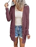 MEROKEETY Women's Open Front Lightweight Cardigan
