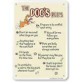 SmartSign The Dog's Rules Funny Animal Sign - 10" x 7", 40 mil Laminated Rustproof Aluminum Metal, For Gift, Yard, Cafe, Room, Made in USA