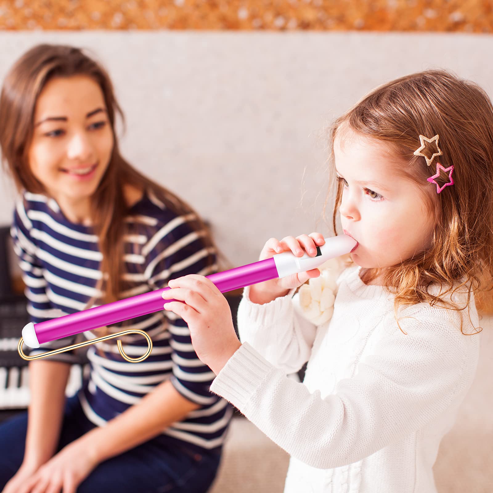 Boao 2 Pcs Slide Whistle Musical Instrument Sliding Whistle Slide for Parent-Games Party Favors, Yellow and Red