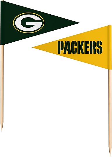 Amazon Com Sportsvault Nfl Green Bay Packers Toothpick Flags36 Piece Team Colors One Size Clothing