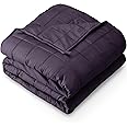 Bare Home Weighted Blanket Full or Queen Size 15lb (48" x 72") for Adults - All-Natural 100% Cotton - Premium Heavy Blanket Nontoxic Glass Beads (Eggplant, 48"x72")