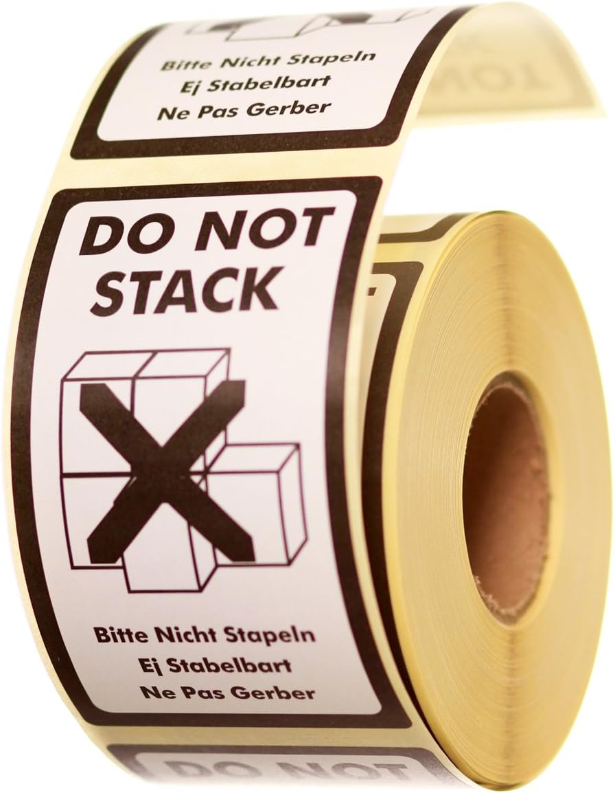 Euro Labels Do Not Stack Black & White 120x70mm 500 Labels Easy Peel Shipping