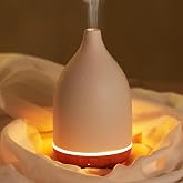 InnoGear 150ml Ceramic Essential Oil Diffuser, Diffusers for Home, Yellow | Ceramic Stone Cover, Cool Mist Humidifier, Aromatherapy, 7 Colors Light, Up to 10hrs, Large Room, Ultrasonic, Quiet, Auto Off