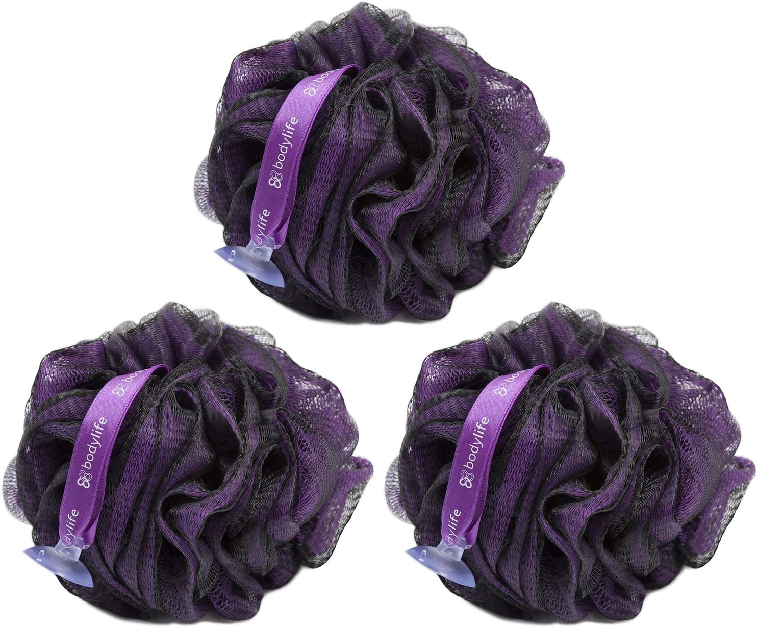 Bodylife Exfoliating Bath & Shower Body Puff/Scrunchie/Buffer Purple