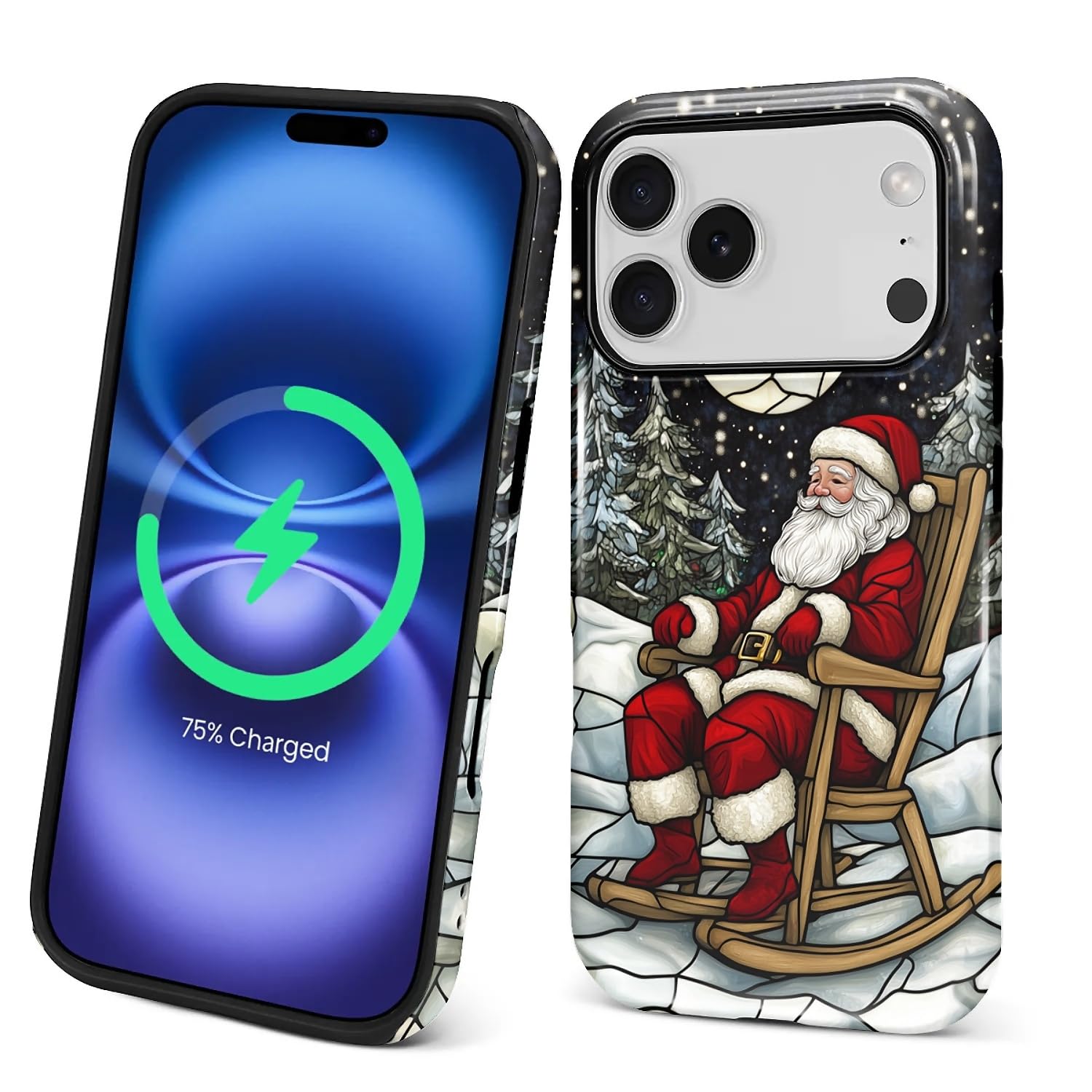 MQJCYB Magnetic Case for iPhone 17 Pro Design,Compatible with MagSafe,Slim Protective Soft TPU Bumper Phone Cover Women Girls Case for iPhone 17 Pro-Santa Claus Christmas