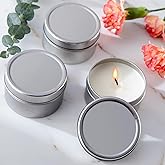 Kate Aspen Travel Size Vanilla Scented Candle Tins with Lids (Set of 12), Bridal Shower Favors, Wedding Favors, Bridesmaid Gifts,Silver,12 pcs