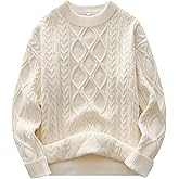 ANRABESS Women Oversized Chunky Cable Knitted Vintage Sweater 2025 Fall Winter Outfits