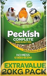 Peckish 60051246 Complete Seed and Nut No Mess Wild Bird Food 20 kg Natural