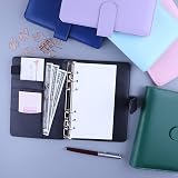HAUTOCO PU Leather A6 Budget Binder Cover 6 Ring Notebook Organizer Black view 2