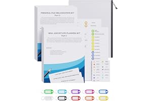 UIOZR Estate Kit - Personal File Organization Kit and Estate Planning Kit, Systematic Organisation of Document Organizer and Planning, Detailed Instructions for Living Wills, Last Wills and testaments, POA