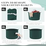 Maliton Extra Large Laundry Basket 50 x 33 cm Foldable Blackish Green view 7