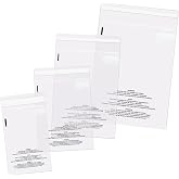 Poly Bag Bundle Combo Pack of 400-6X9, 8X10, 9X12, 11X14 Self Seal | Clear Plastic Bags With Suffocation Warning - Spartan Industrial