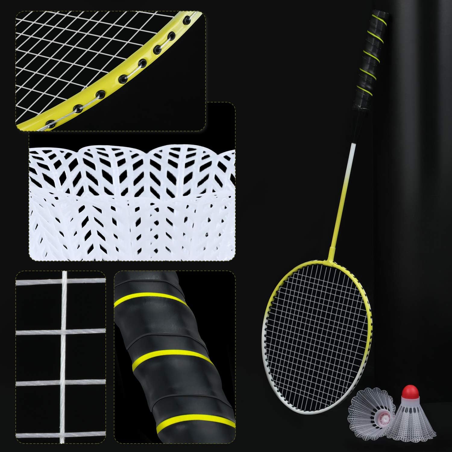 Keehoo 2 Player Badminton Rackets Set-Lightweight & Sturdy-Double Racquets, 2 Shuttlecocks and Carrying Bag Included : Sports & Outdoors