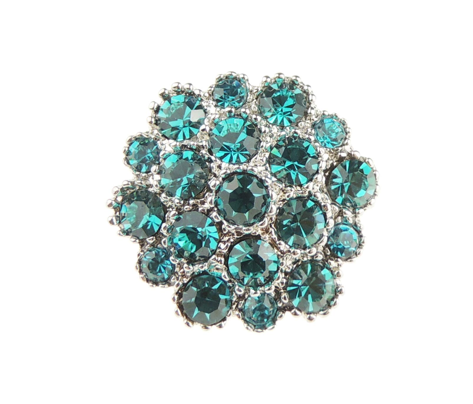 Ladies Sparkly Small Rhinestone Crystal Mini Pin Badge Brooch (Turquoise)
