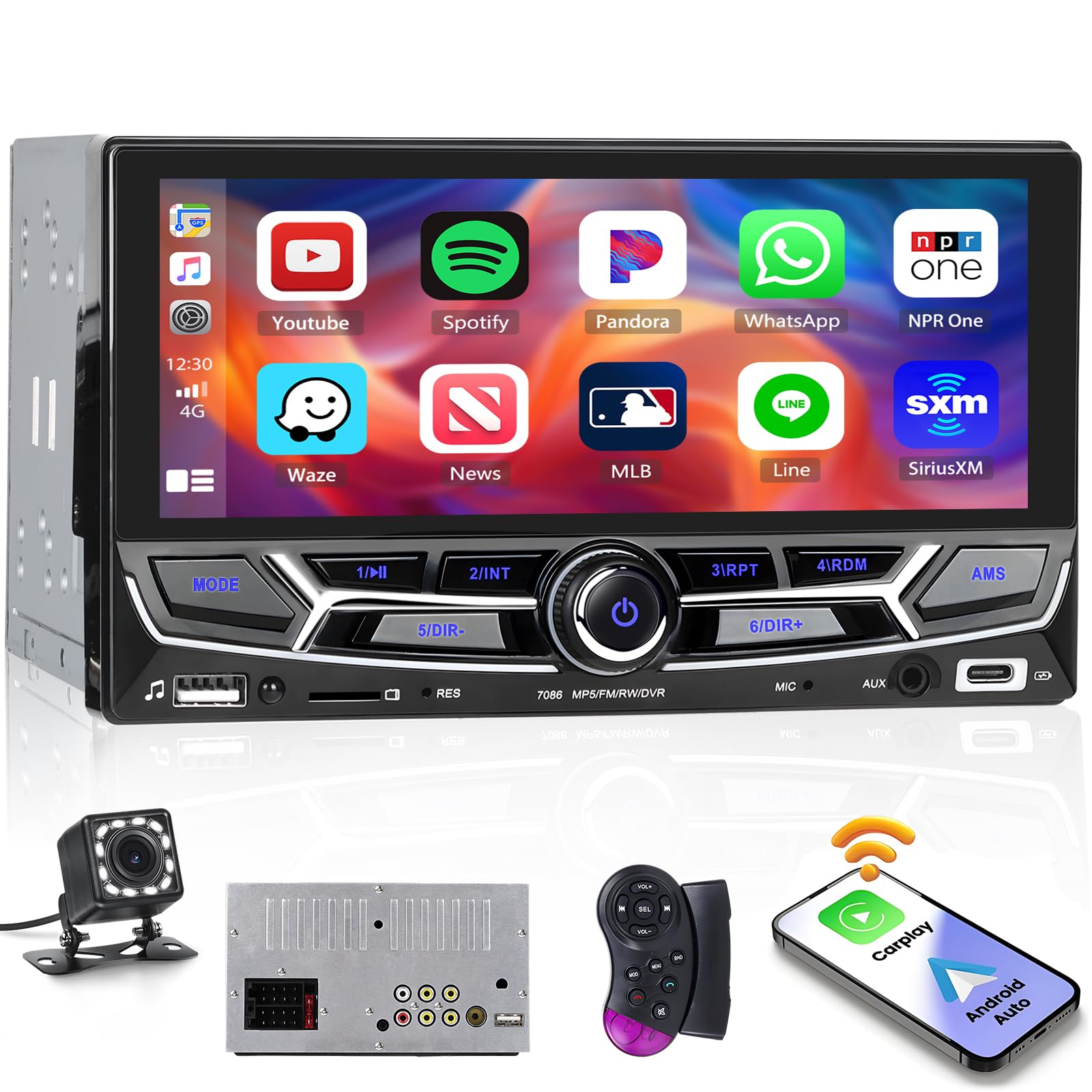 Mua Hikity 6.86 Inch Wireless Carplay Double Din Car Stereo Android ...