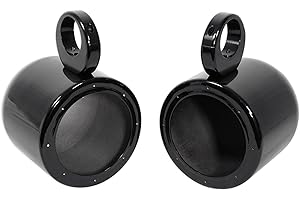 Pair Rockville MAC65B 6.5" Aluminum Wakeboard Tower Speaker Pod Enclosures, Black